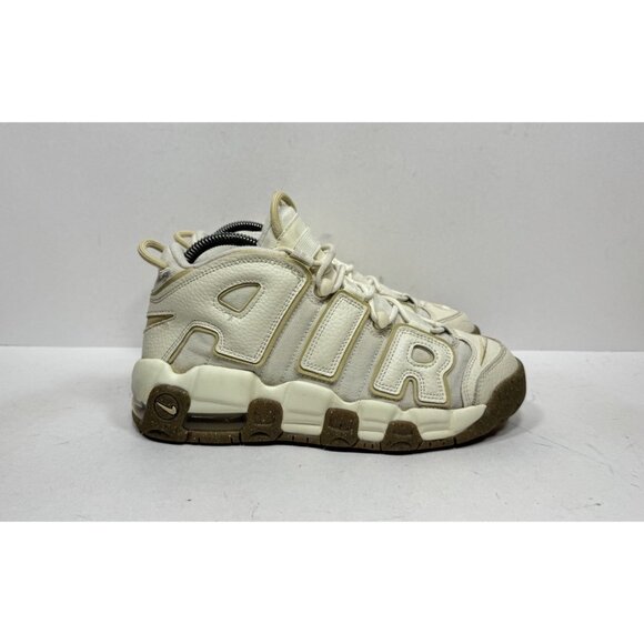 Nike Air More Uptempo GS Coconut Milk Team Gold Sneakers 7Y Women 8.5 DX1939-100 - Picture 1 of 10